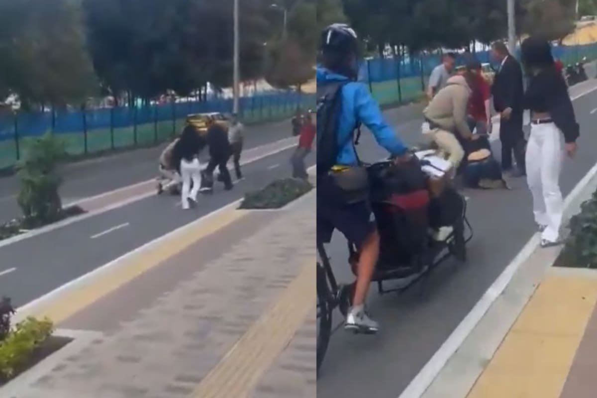 Video revela cómo retuvieron a dos señalados de robar a un extranjero en Bogotá norte. | Foto: Captura tomada de Video.