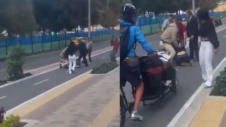 Video revela cómo retuvieron a dos señalados de robar a un extranjero en Bogotá norte