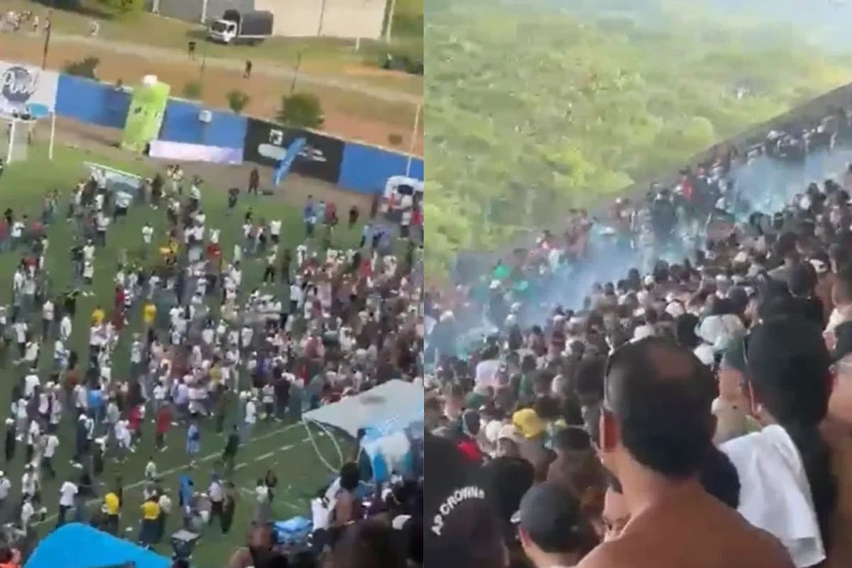 Videos: así fueron los angustiosos disturbios que obligaron a suspender Jaguares vs. Atlético Nacional en Montería. Foto: Capturas de pantalla de videos