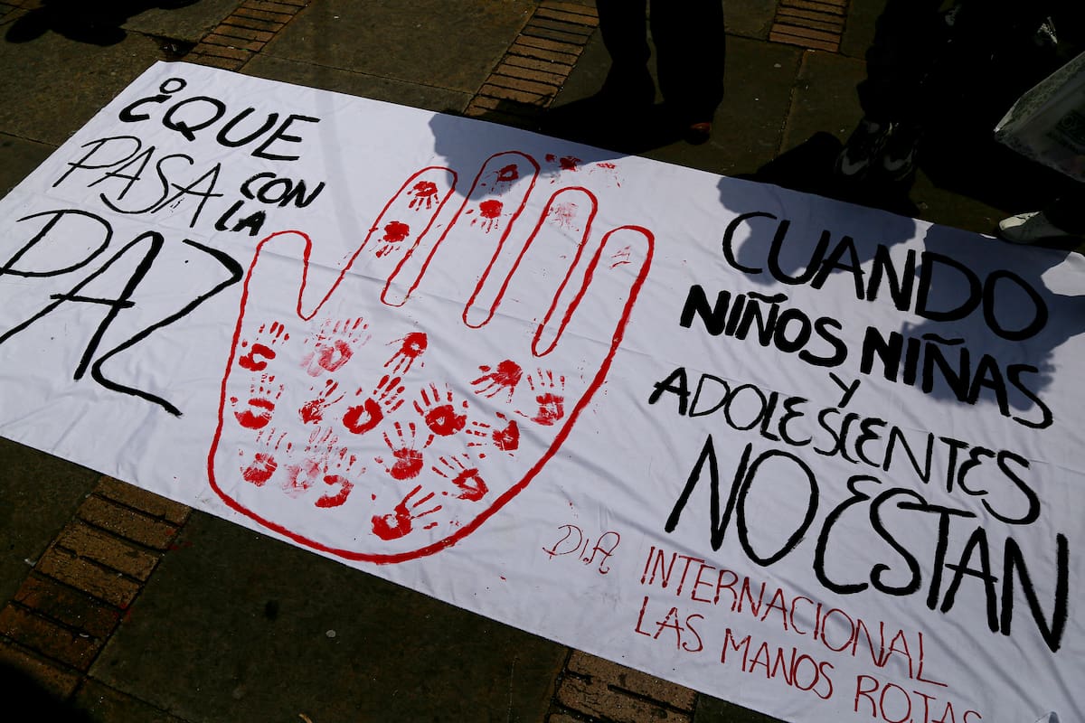 Imagen de referencia para exigir el no reclutamiento a menores de edad y a exigir su vida digna y en paz. // Foto: Colprensa - Lina Gasca.