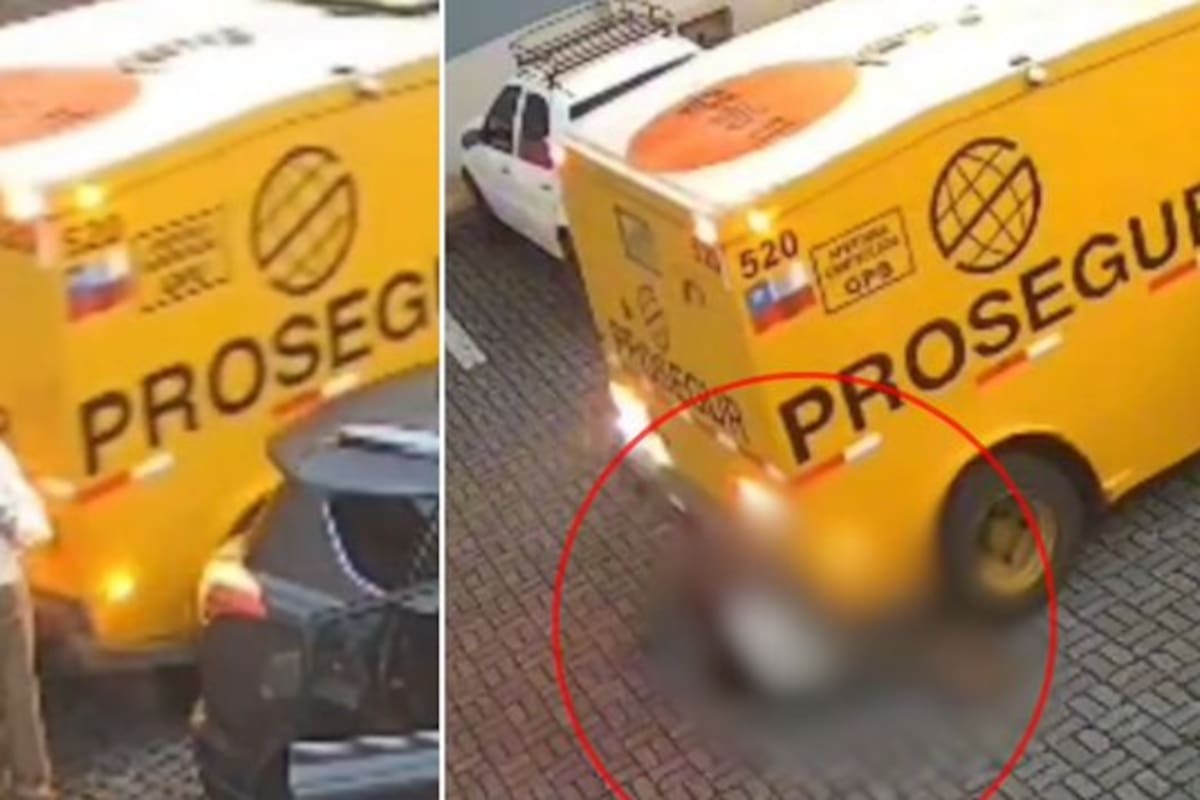 Imágenes impactantes de un video que muestra impactante atropello de dos mujeres por camión de valores en Pucón, Chile.