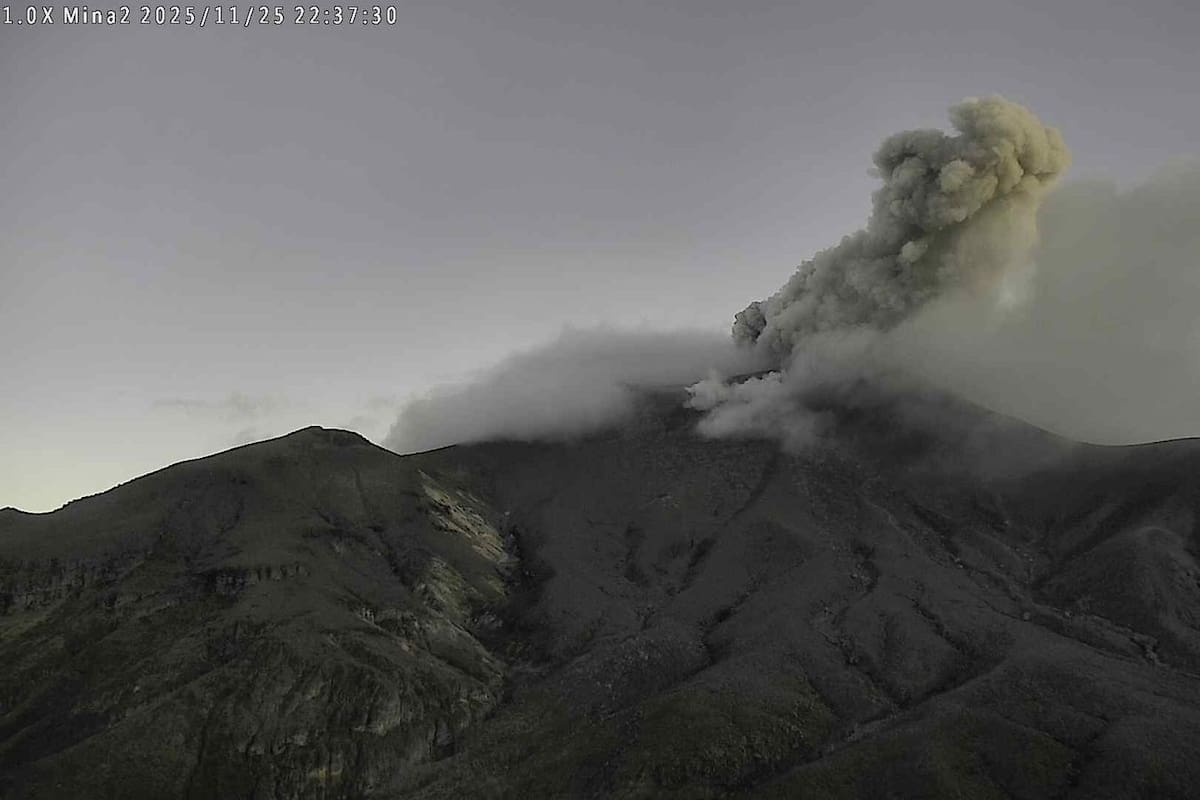 Estado de alerta del volcán Puracé cambia de Amarilla a Naranja. // Foto: Servicio Geológico Colombiano.