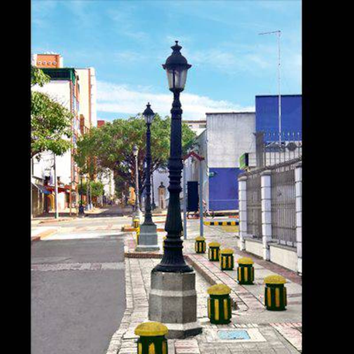 Si los conductores asumieran una conducta más cívica y los alféreces ejercieran sus labores de control, así debería verse este paso peatonal de la capital santandereana. (Foto: Fotomontaje / VANGUARDIA LIBERAL)