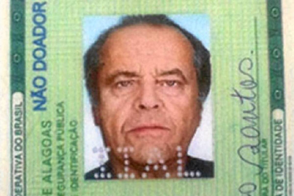 Brasileño detenido tras presentar documento con foto de actor Jack Nicholson (Foto: AFP/ VANGUARDIA LIBERAL)