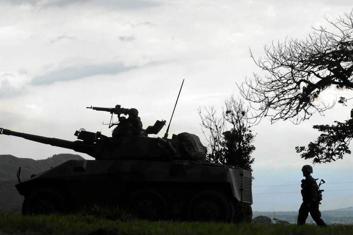 Hostigamiento de las Farc a Búnker de Policía en Cisneros (Foto: AFP/VANGUARDIA LIBERAL)
