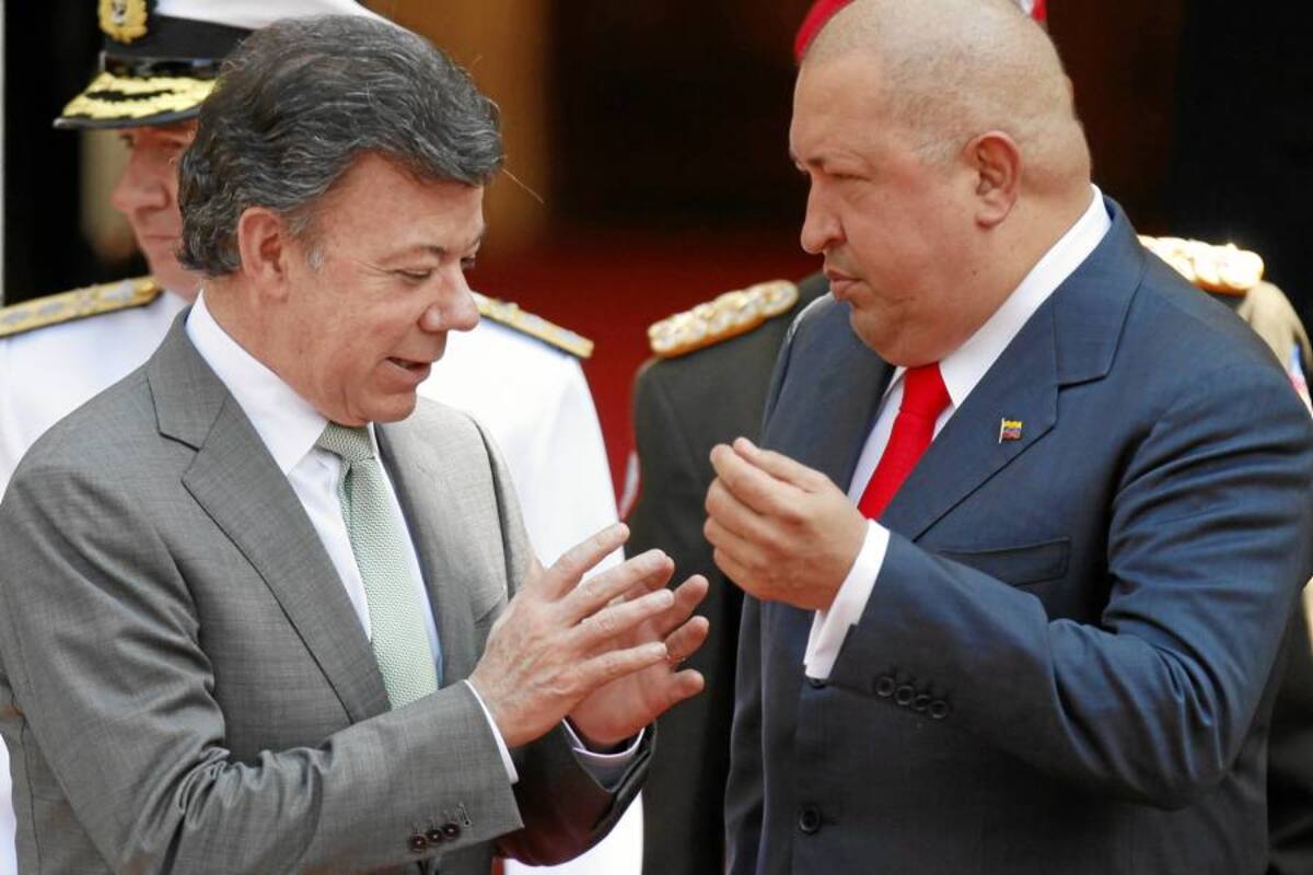 Santos agradeció la colaboración de Chávez en la captura del 'Loco Barrera' (Foto: Archivo/ VANGUARDIA LIBERAL)