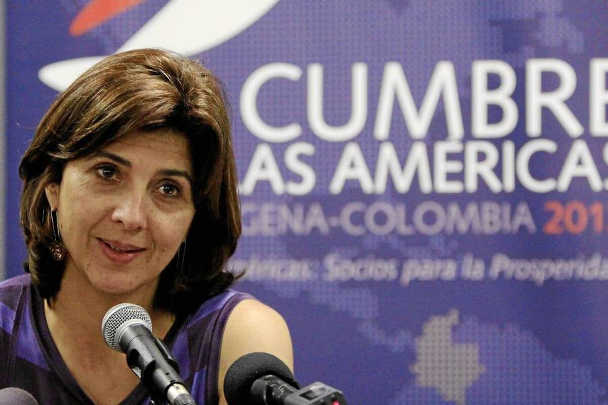 Ministra de Relaciones Exteriores, María Ángela Holguín. (Foto: COLPRENSA / VANGUARDIA LIBERAL)