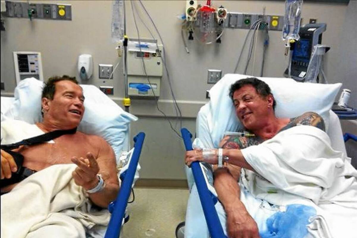 Schwarzenegger y Stallone, inseparables hasta en el hospital (Foto: Tomado de internet/ VANGUARDIA LIBERAL)