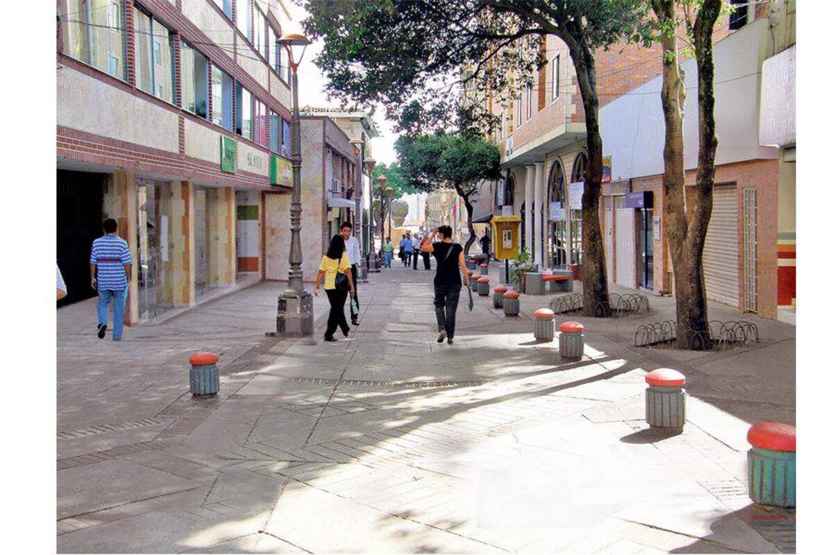 Así debería verse este lugar si la gente fuera cívica y respetara los espacios que les son propios a los transeúntes. También el Paseo del Comercio se despejaría si los inspectores del Espacio Público impulsaran allí los respectivos operativos de control. (Foto: Fotomontaje Mónica Mantilla: VANGUARDIA LIBERAL)