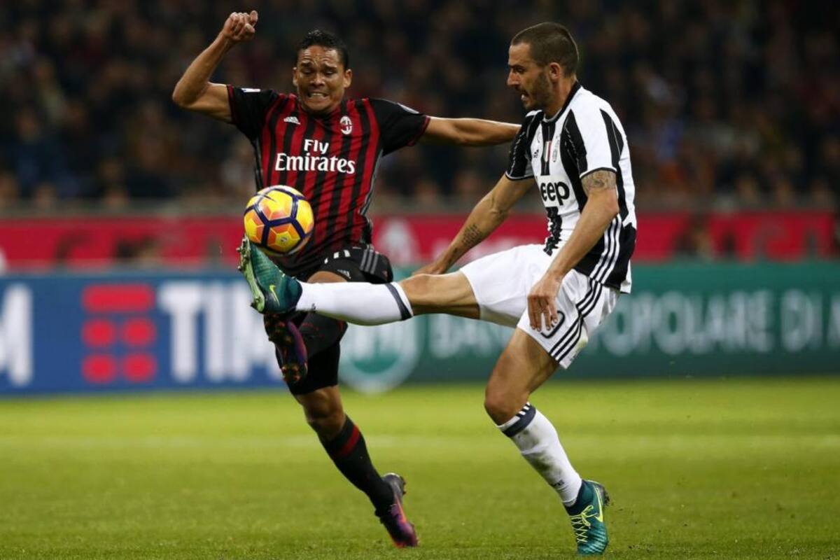 Milán de Carlos Bacca venció a la Juventus de Juan Guillermo Cuadrado (Foto: AFP/VANGUARDIA LIBERAL)