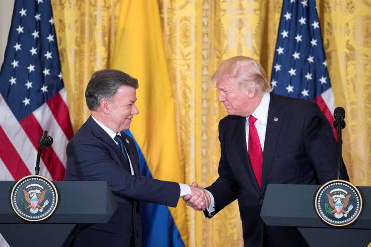"Tuvimos una reunión muy productiva con Santos y seguiremos trabajando por la paz" Trump (Foto: EFE/VANGUARDIA LIBERAL)