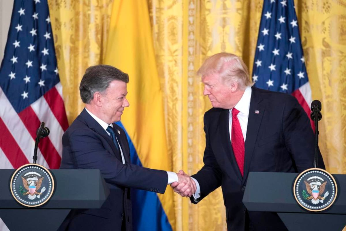 El presidente Juan Manuel Santos se reunió ayer con el presidente de Estados Unidos, Donald Trump, quien manifestó su preocupación por los cultivos ilícitos. (Foto: Archivo/VANGUARDIALIBERAL)