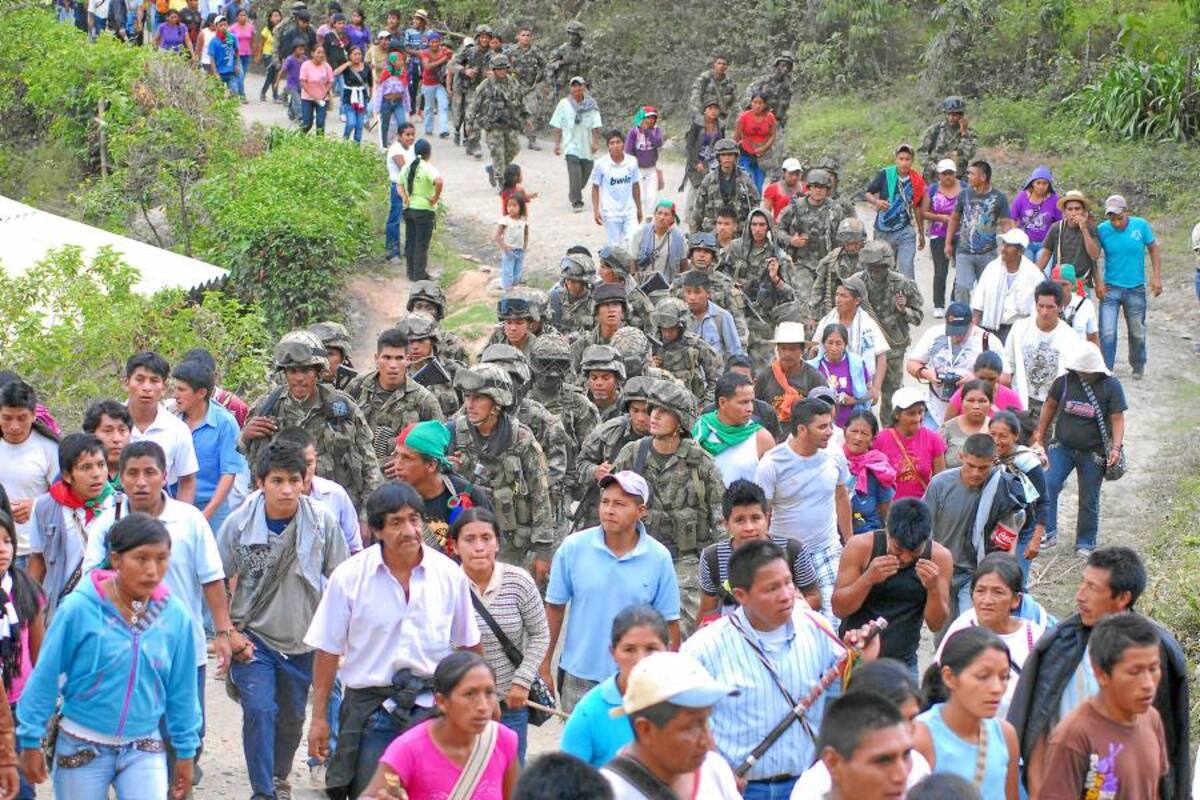 Indígenas anuncian para este viernes, una marcha hacia Popayán (Foto: Colprensa/VANGUARDIA LIBERAL)