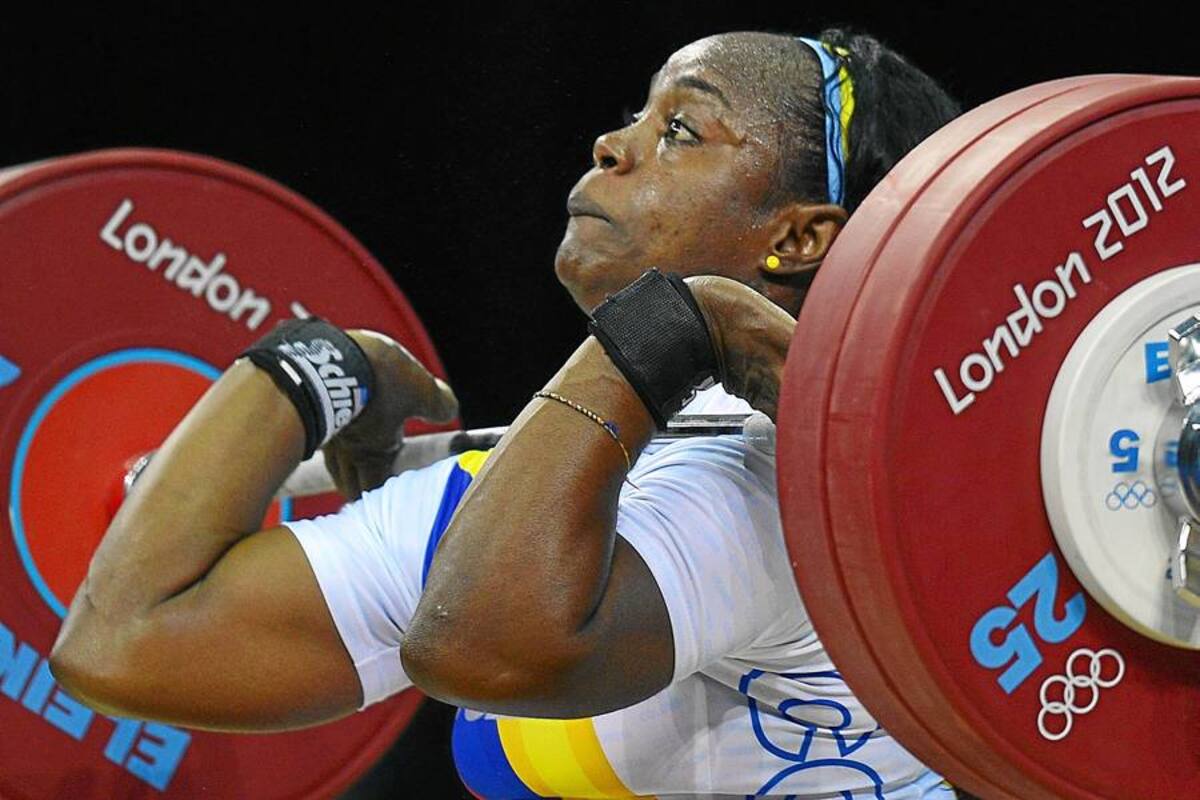 Ubaldina Valoyes ganó diploma olímpico en pesas (Foto: Afp/VanguardiaLiberal)