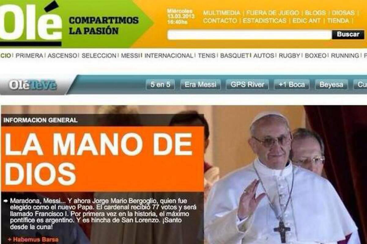 Diario argentino compara el nuevo papa con Messi y Maradona (Foto: Tomada de internet/VANGUARDIA LIBERAL)