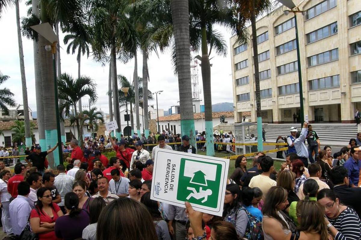 Simulacro de sismo (Foto: César Flórez / VANGUARDIA LIBERAL)