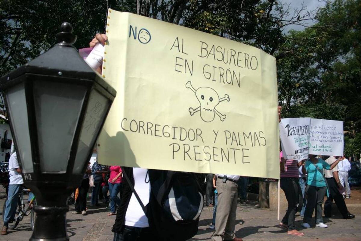 La comunidad de la vereda Chocoa de Girón rechaza la instalación de un relleno sanitario en sus predios. (Foto: Archivo/ Vanguardia Liberal)
