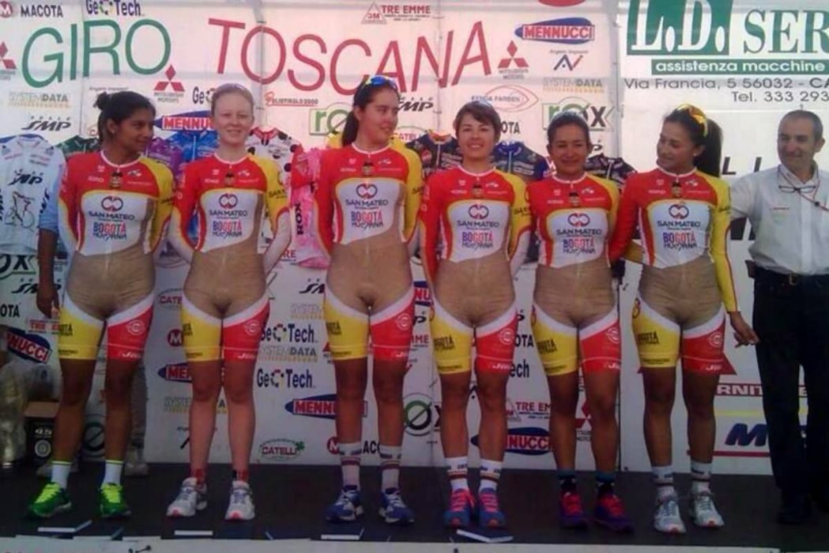 Polémica por uniforme del equipo femenino de ciclismo de Bogotá (Foto: Suministrada / VANGUARDIA LIBERAL)