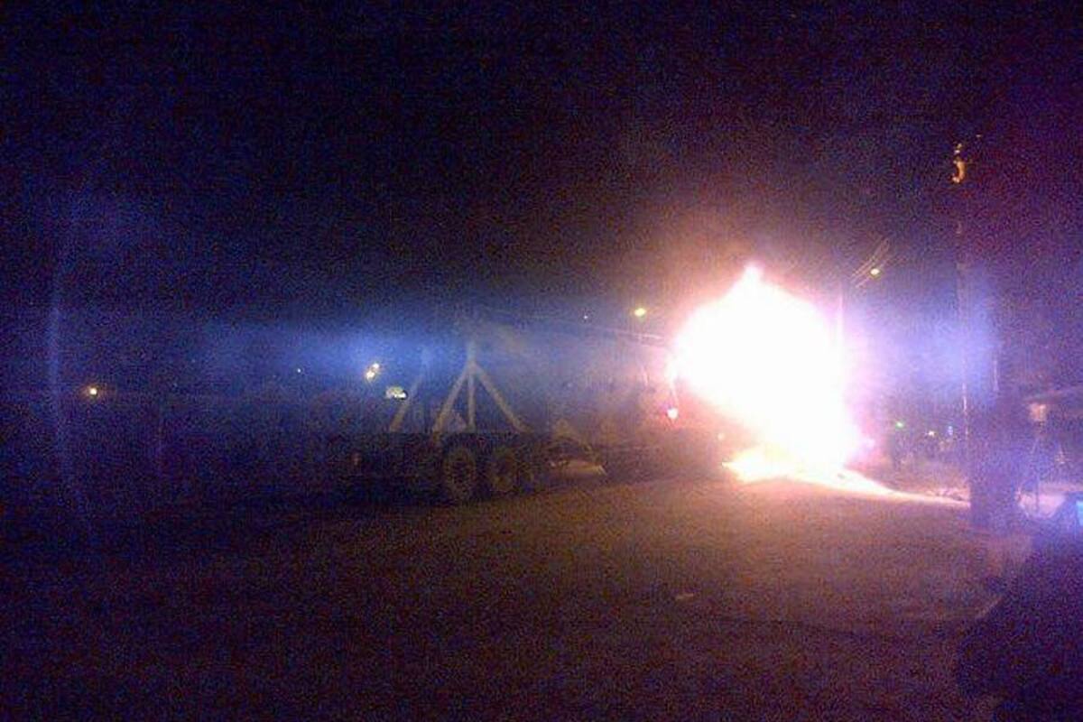 Dos motociclistas murieron incinerados en la vía a Barrancabermeja (Foto: Suministrada @jhoncaceres1986/ VANGUARDIA LIBERAL)