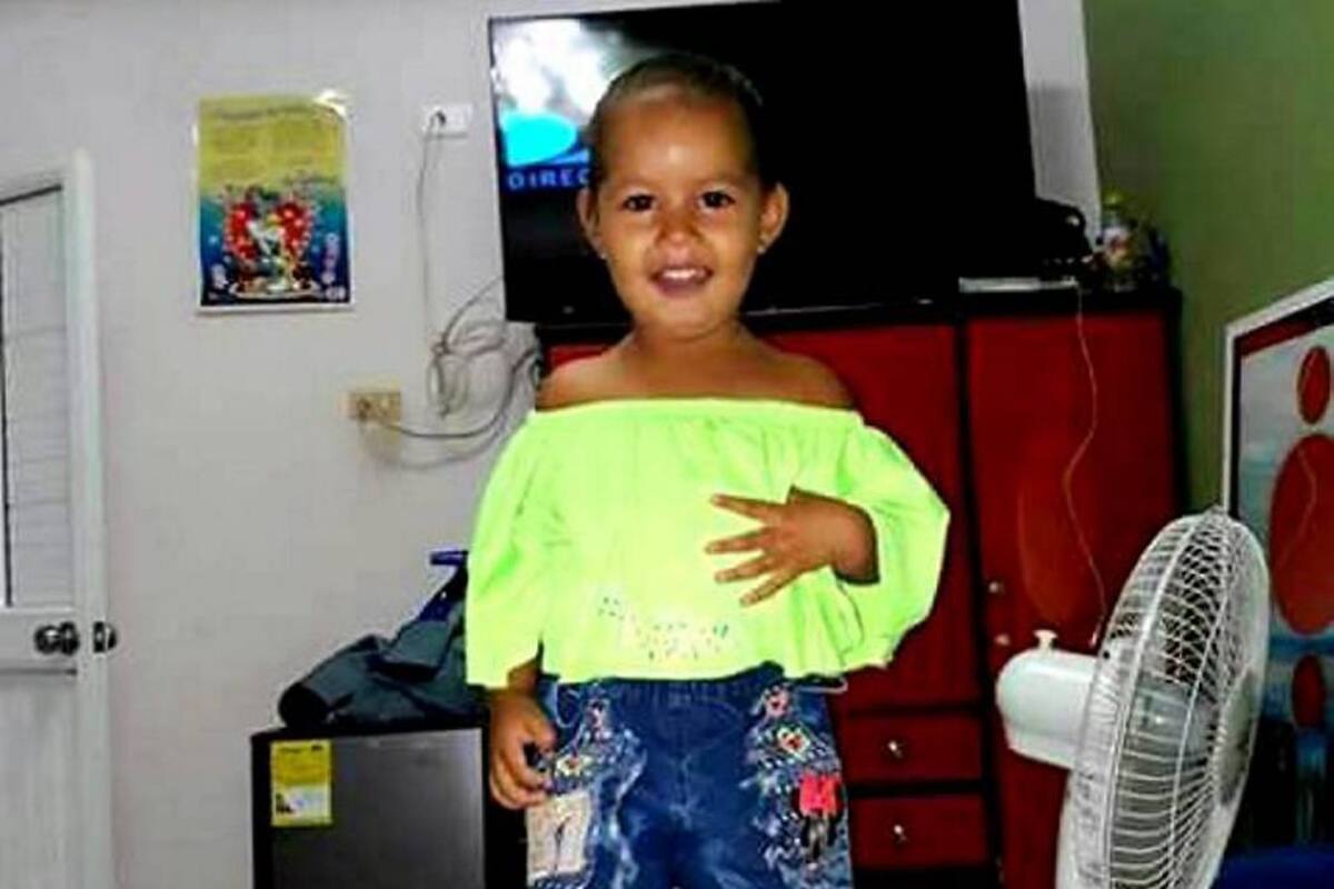 Esta es la imagen que desde ayer difunden los familiares de la niña Solila Shirley Dayana Cardona Fontalvo, de 3 años de edad, raptada en Santa Rosa. (Foto: Suministrada/ VANGUARDIA LIBERAL)