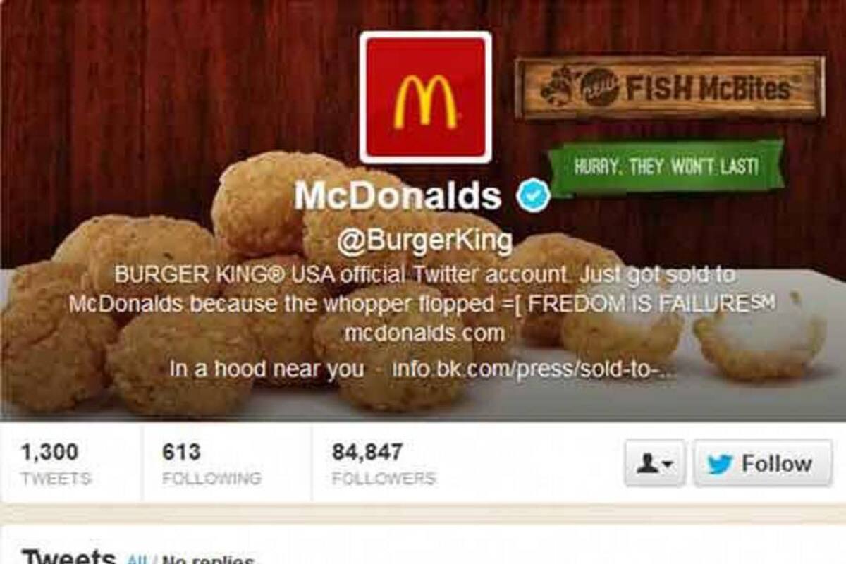 Hackean la cuenta de Burger King y la rebautizan como McDonald’s (Foto: Tomado de Internet/VANGUARDIA LIBERAL)