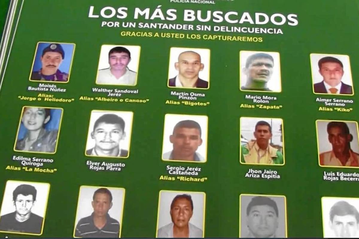 Policía presenta la identidad de los 25 delincuentes más buscados en Santander (Foto: Suministrada/ Vanguardia Liberal)
