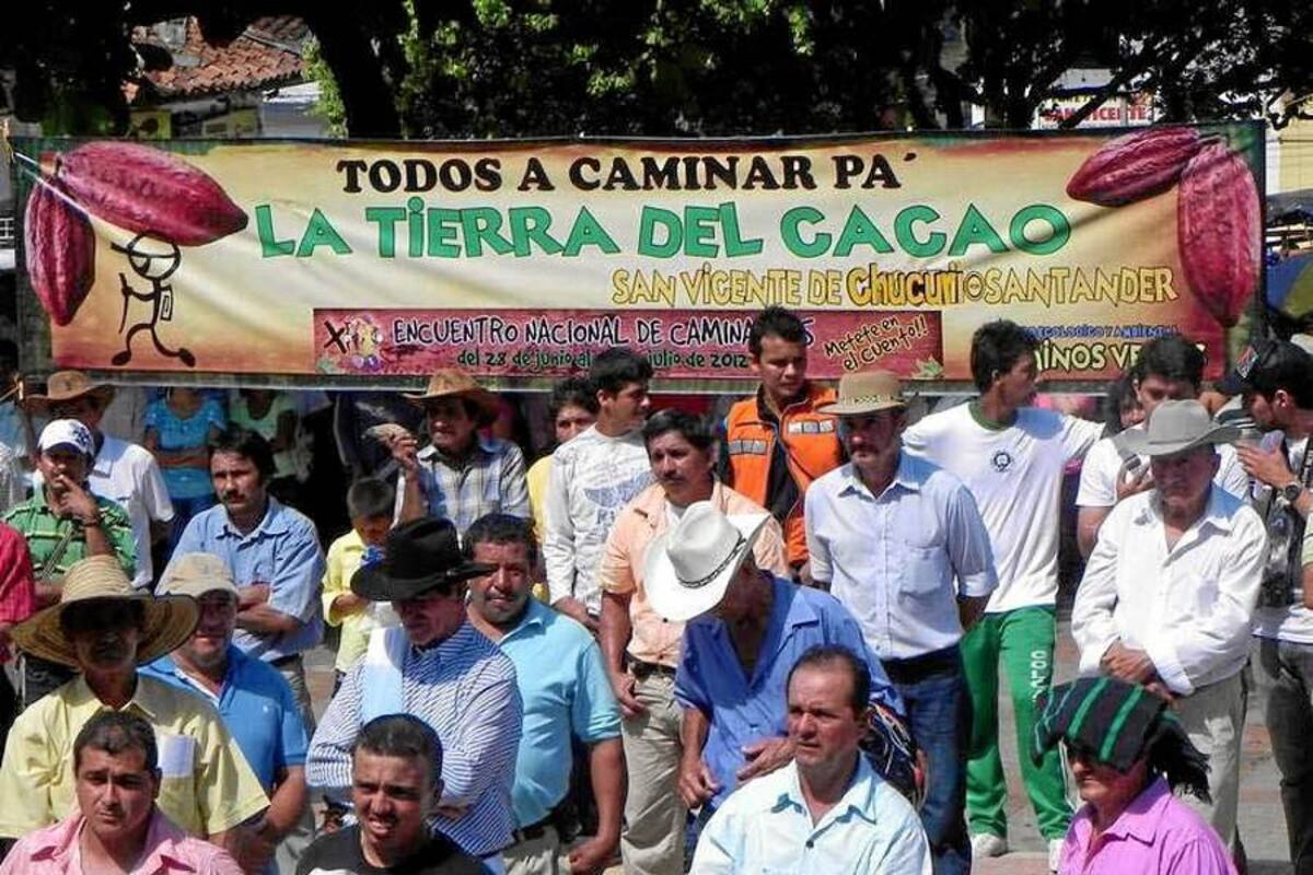Cacaoteros del país protestan en Bucaramanga (Foto: Archivo/VANGUARDIA LIBERAL)