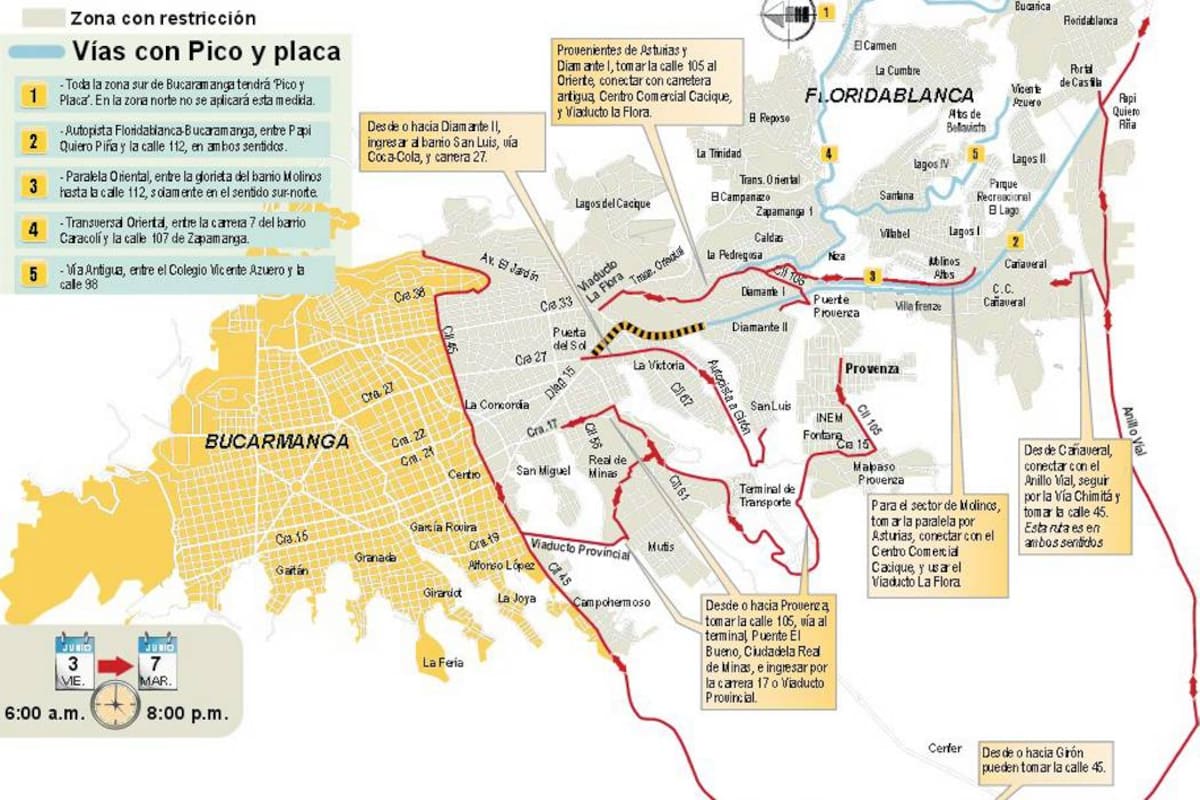 Estas son las zonas con y sin Pico y Placa en Bucaramanga por implosión de Conucos (Foto: ARCHIVO/VANGUARDIALIBERAL)