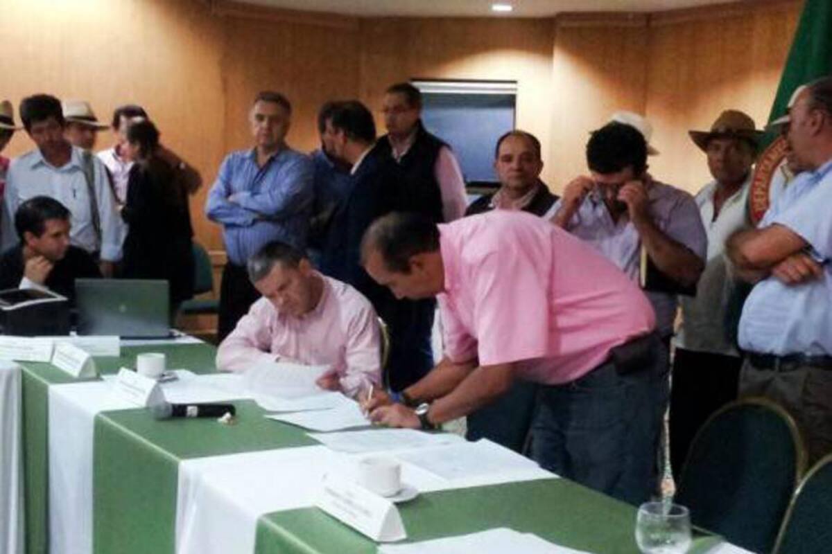 Caficultores firman acuerdo con el Gobierno (Foto: COLPRENSA/VANGUARDIA LIBERAL)