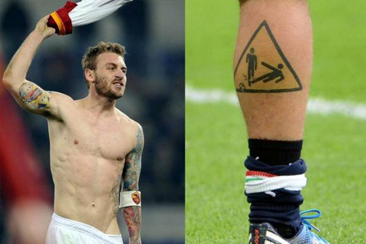 4. Un teletubbie y un cartel de tránsito en el cuerpo de Daniele de Rossi (Foto: TOMADA DE INFOBAE/VANGUARDIA LIBERAL)