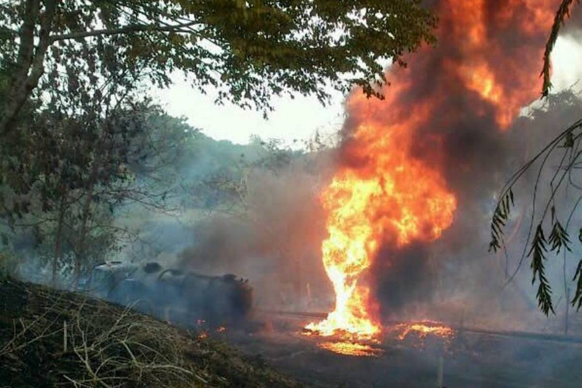 Tubería de Ecopetrol hizo explosión en El Centro (Foto: Suministrada/ VANGUARDIA LIBERAL)