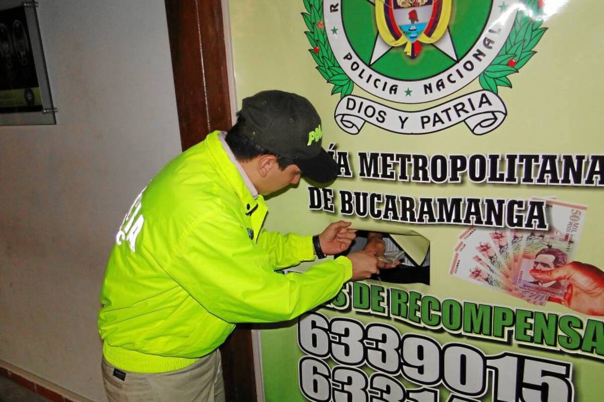 Policía de Bucaramanga entregará $7 millones en recompensas (Foto: ARCHIVO/VANGUARDIA LIBERAL)