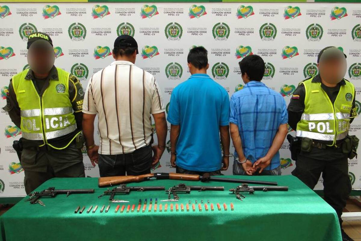 Capturan a tres hombres por porte ilegal de armas (Foto: Suministrada/VANGUARDIA LIBERAL)