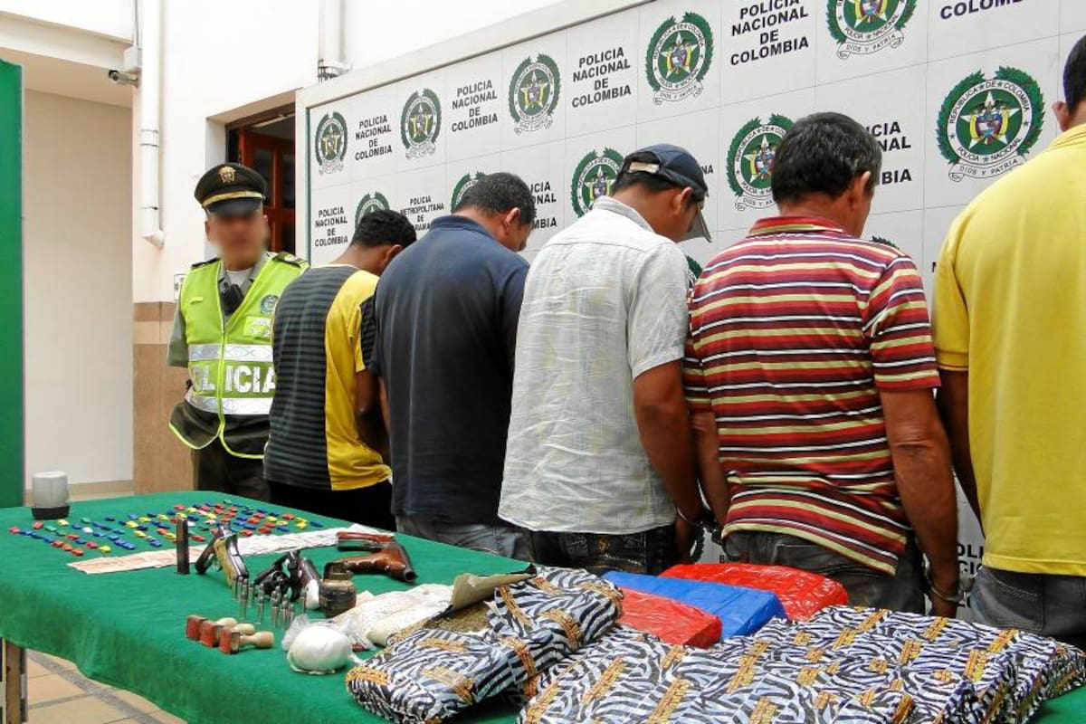 Capturados cinco presuntos sicarios en el Norte de Bucaramanga (Foto: Suministradas Policía Metropolitana)