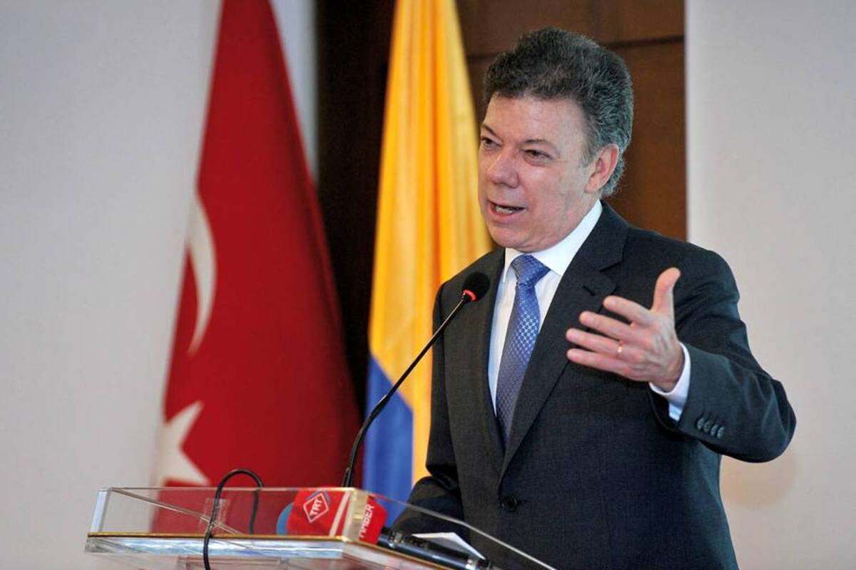 En su discurso en la LSE, el presidente se centró en destacar los avances económicos y políticos registrados en su país durante su mandato y el de su antecesor, Álvaro Uribe. (Foto: Colprensa/VANGUARDIA LIBERAL)