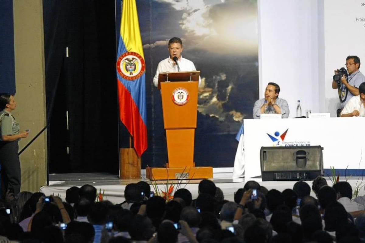 El presidente Santos estuvo la semana pasada en varios municipios santandereanos. (Foto: César Flórez/Vanguardia Liberal)