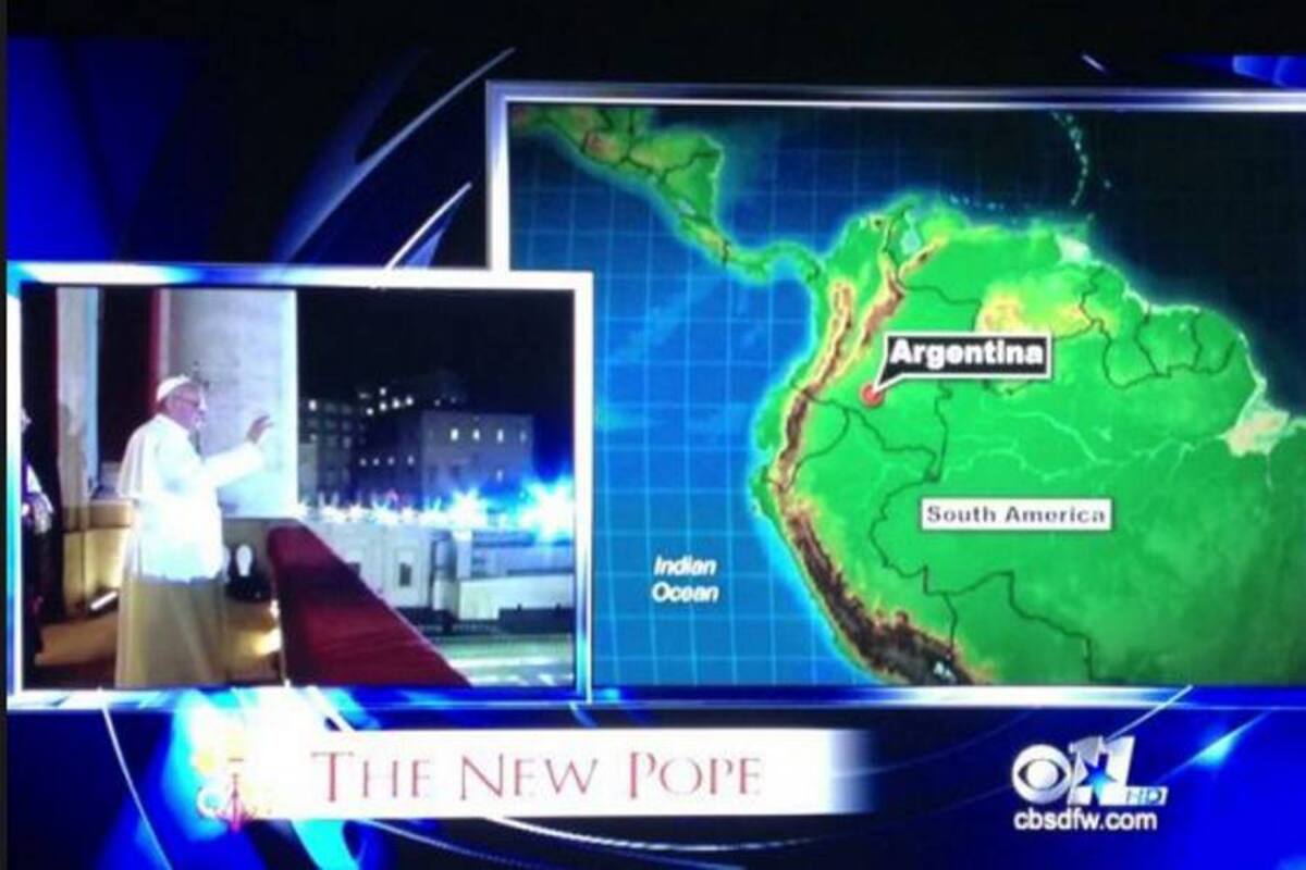 CBS News no supo ubicar a Argentina en el mapa (Foto: Tomada de Internet/ VANGUARDIA LIBERAL)