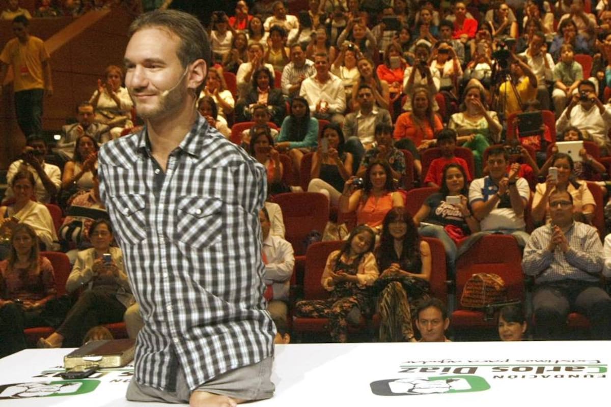 Nick Vujicic, el hombre que no le encuentra barreras a la vida (Foto: César Flórez / VANGUARDIA LIBERAL)