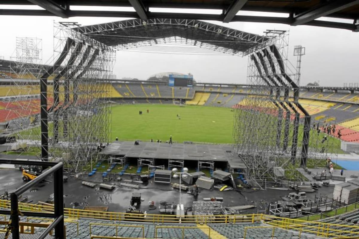 Detalles de cómo quedará la tarima para el concierto de Paul McCartney (Foto: Colprensa/VANGUARDIA LIBERAL)