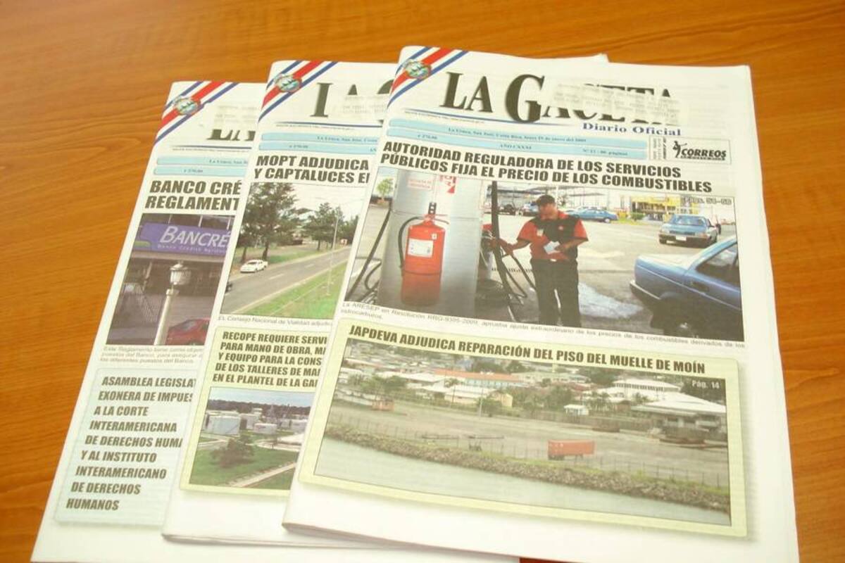 Diario oficial de Costa Rica, el más antiguo del país, se muda a internet (Foto: Archivo/VANGUARDIA LIBERAL)