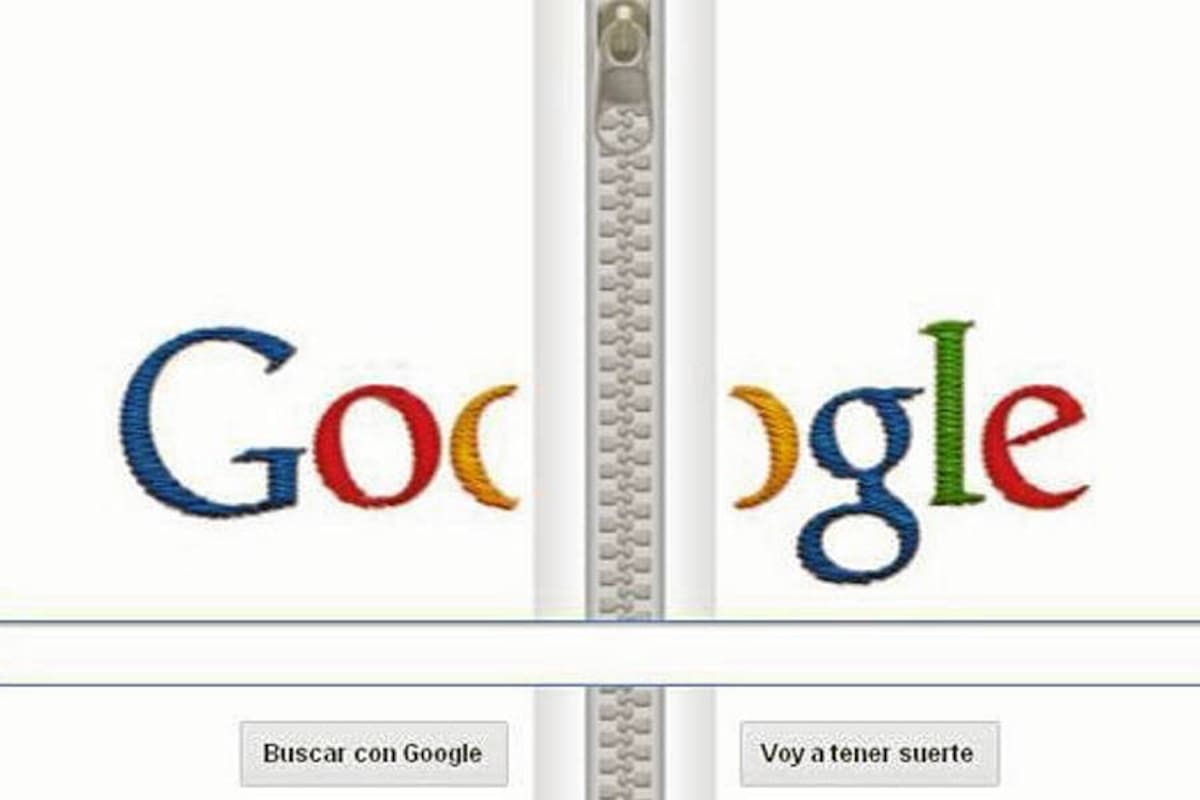 Doodle de Google celebra al sueco que diseñó la cremallera (Foto: Tomado de Internet/ VANGUARDIA LIBERAL)
