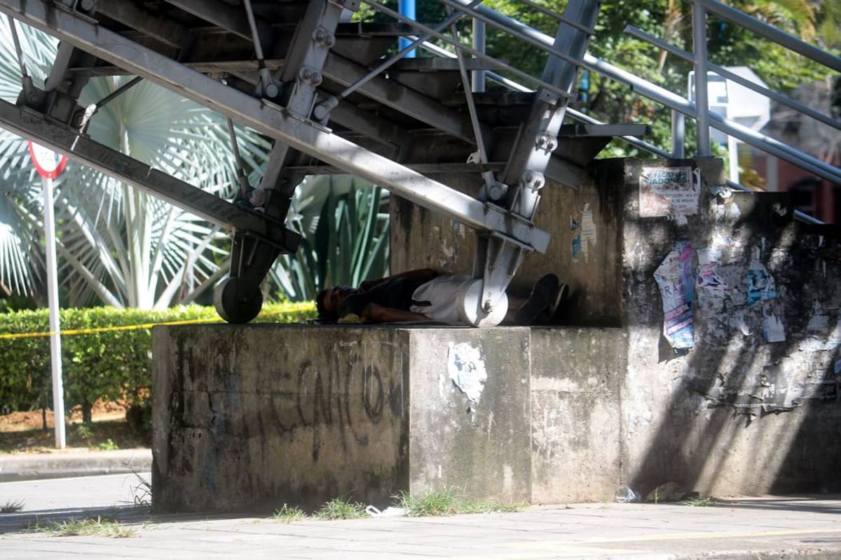 El puente de Acrópolis también es otro refugio para los habitantes de calle. (Foto: FABIÁN HERNÁNDEZ/VANGUARDIA LIBERAL)