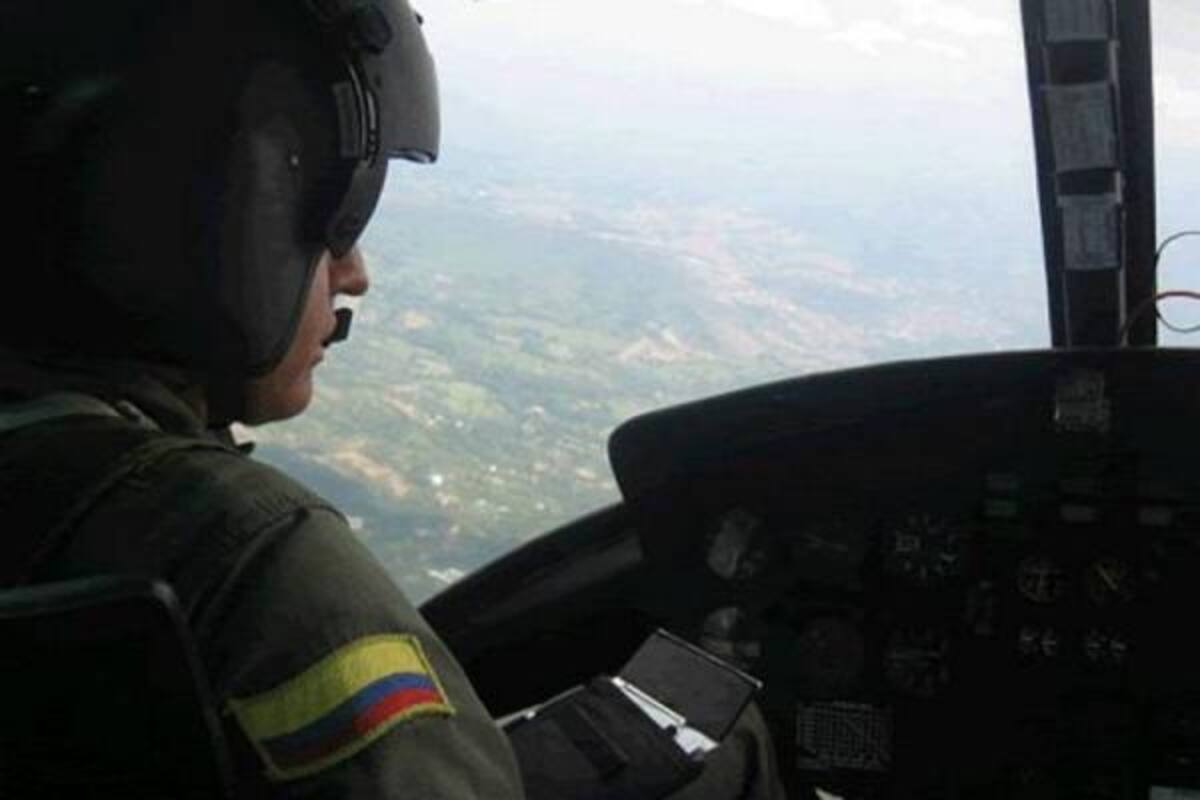 Un helicóptero de la Policía Metropolitana de Bucaramanga sobrevuelva el municipio de San Joaquín.(Foto: Archivo)