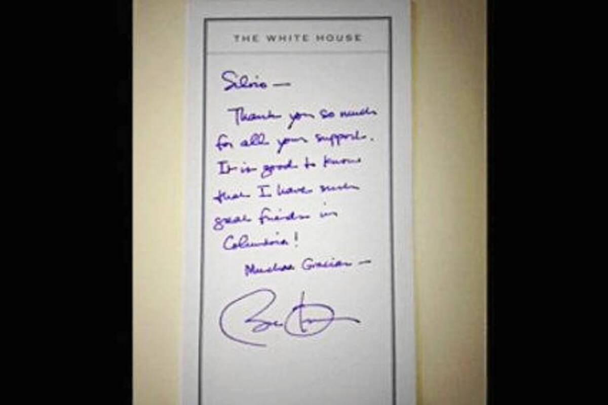 Presidente Obama deja nota de agradecimiento al dueño del burro (Foto: Tomado de Internet/ VANGUARDIA LIBERAL)