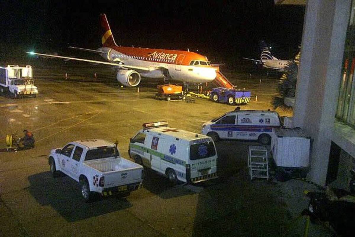 Avión del incidente en el aeropuerto Palonegro (Foto: Ana María Valencia/Vanguardia Liberal)