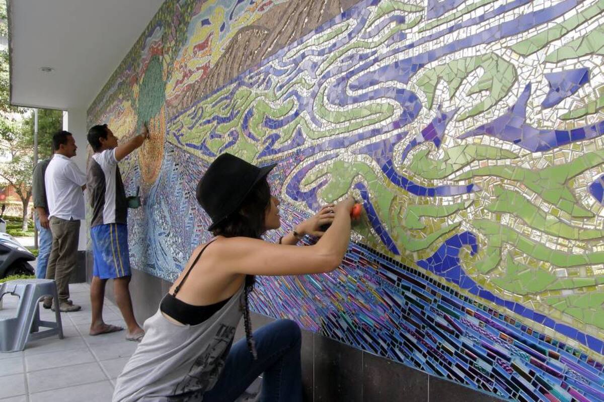 Mural Mosaico Los Olivos, arte para la ciudad (Foto: Jaime del Río / VANGUARDIA LIBERAL)
