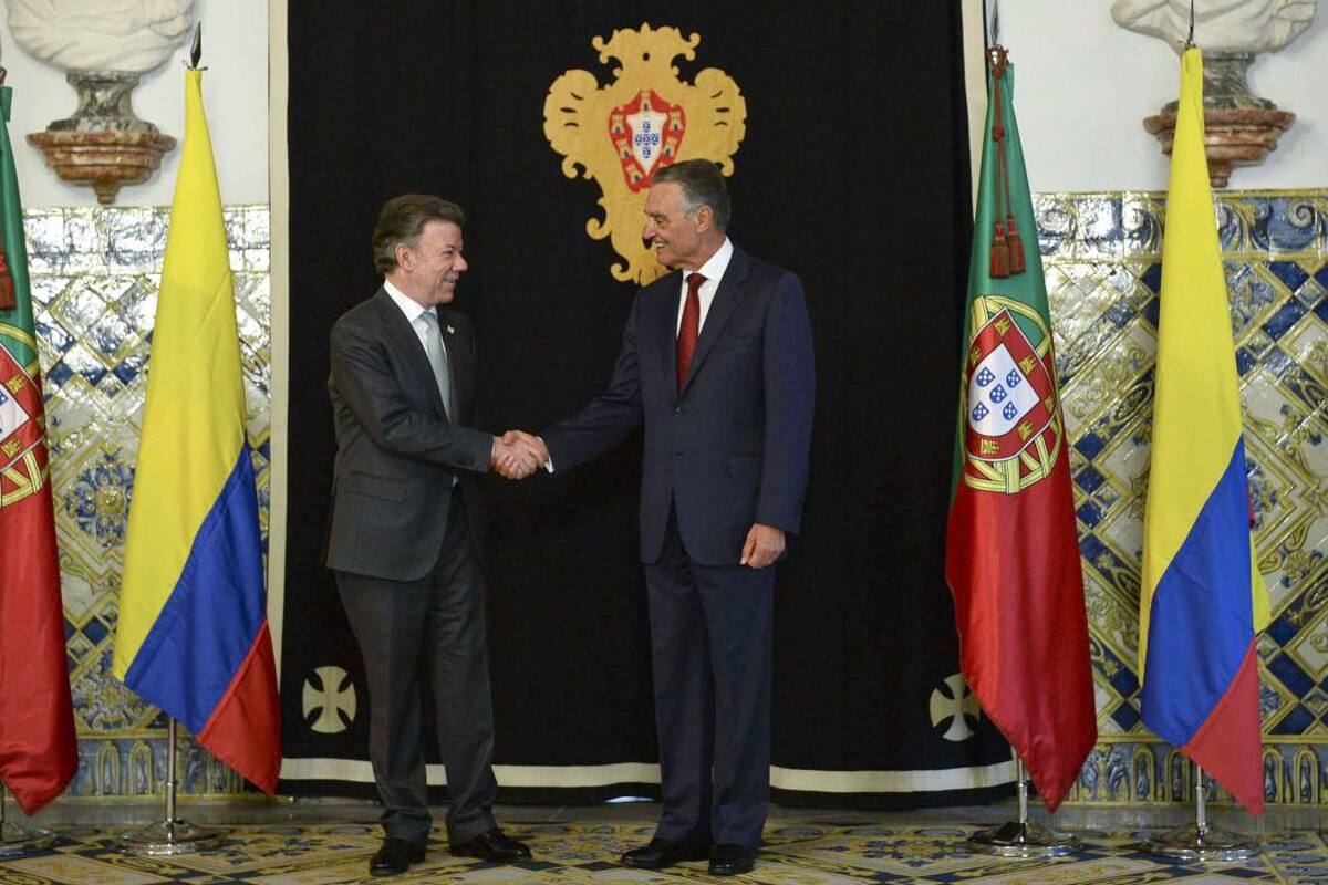 Santos se reúne con el presidente de Portugal, Aníbal Cavaco Silva (Foto: AFP/VANGUARDIA LIBERAL)