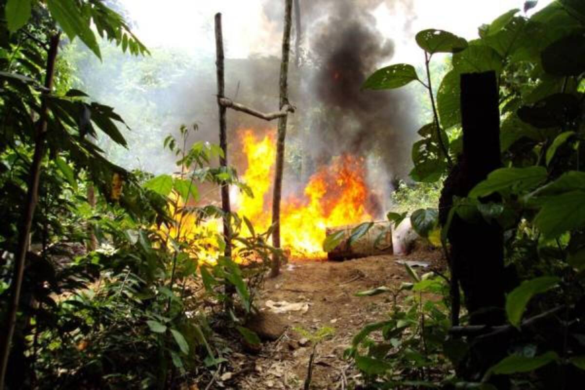 Ejército destruyó laboratorio de coca en La Belleza, Santander.(Foto: Archivo/VANGUARDIA LIBERAL)