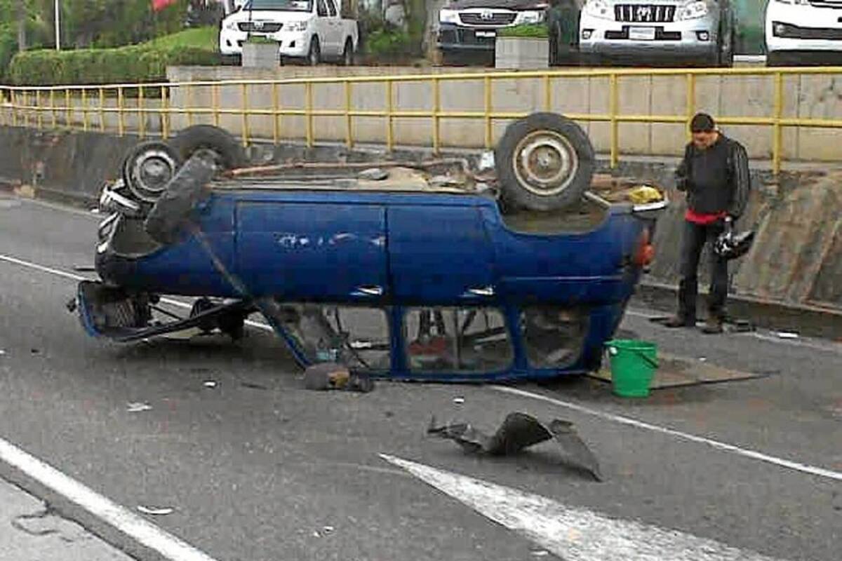 Tres heridos tras choque de dos automóviles en el sector de Motoreste (Foto: Foto Cortesía @marcosperales1/VANGUARDIA LIBERAL)