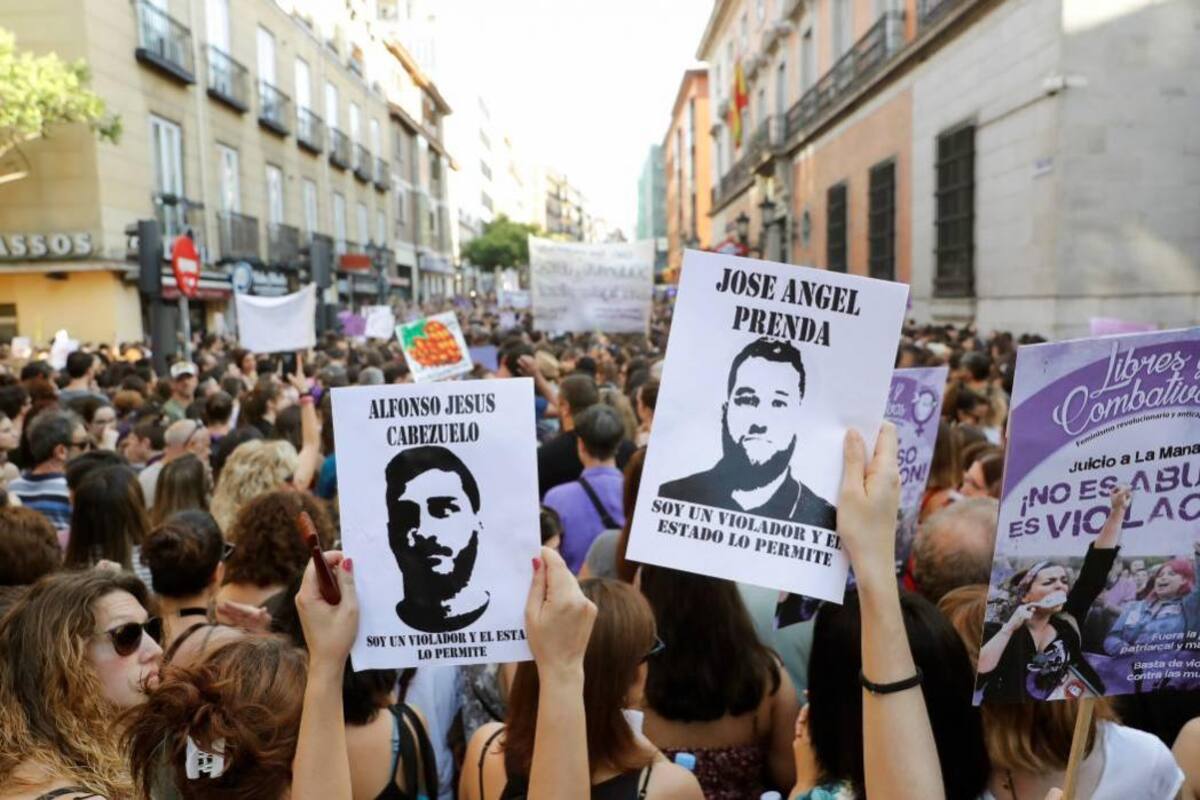 Protestas en España por libertad de 'La Manada', condenados por caso de abuso sexual (Foto: EFE /VANGUARDIA LIBERAL)
